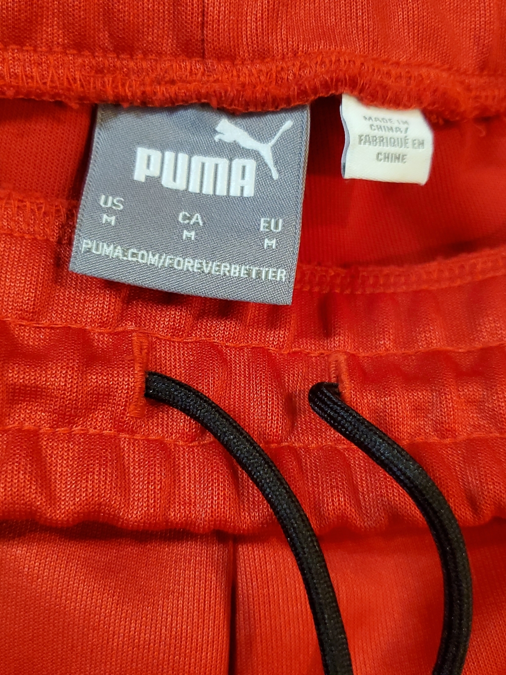 Puma X Ferrari Red Track Pants Mens Size Medium Black and White Panels - Picture 12 of 13